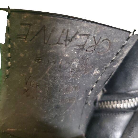 Officine Creative Leather Ankle Boots Handmade Italian Ruched Boots Black 37.5 - Picture 7 of 7